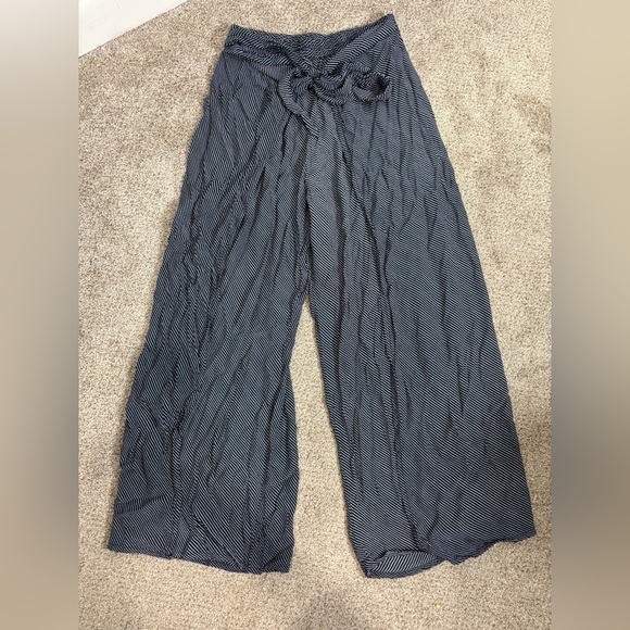 Anthropologie Faithfull the Brand Medium Side Slits Front Wrap Tie Blue White - Picture 1 of 7